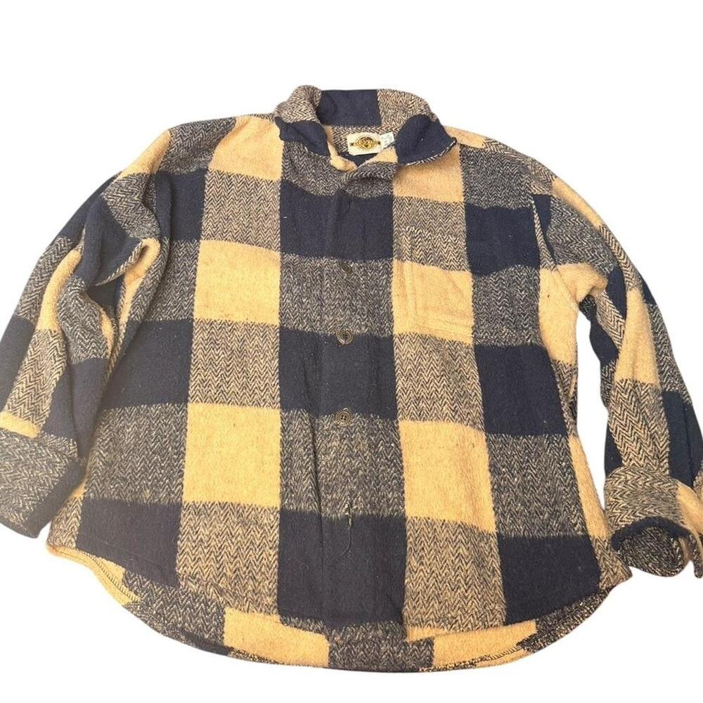 Earth Ragz Men's Plaid Shirt Flannel Blue Yellow Size M